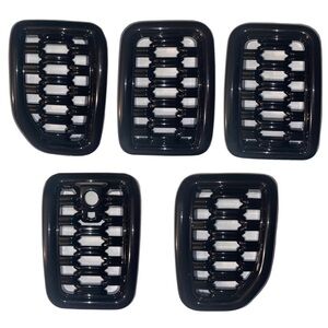2021-25 Glossy Black Honeycomb Mesh Front Grille Inserts Jeep Grand Cherokee 5PC